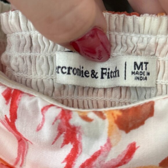 Abercrombie & Fitch Poplin Strapless Midi Floral Dress - Medium Tall - Picture 4 of 4